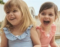 Name It silver lake blue badedragt neon striber